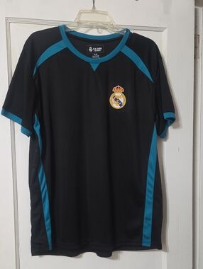 Real Madrid Black & Teal Athletic Tee